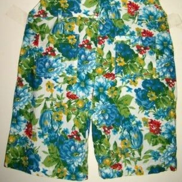 Ture Vintage rare fun fashion floral print sexy overalls shortalls